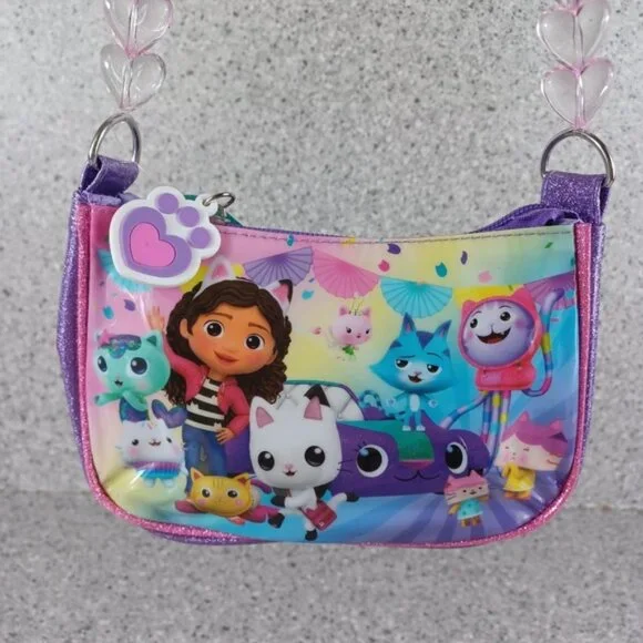 Purse Gabby's Dollhouse Glitter Shoulder Bag Girls Kids Fashion Accessory - Picture 3 of 7